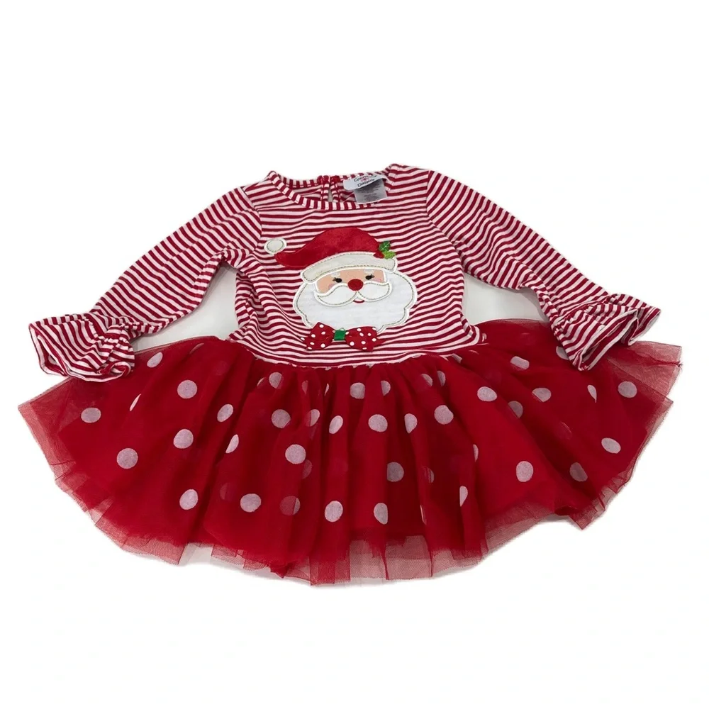 Carters baby cat & Jack counting daisies Christmas Dress with tutu legging 18 M